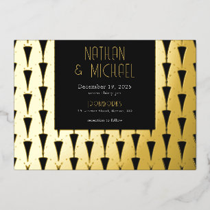 En Aluminium Invitation Art Déco Argent Nouveau