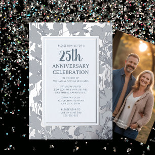En Aluminium Invitation au 25e anniversaire de mariage élégant