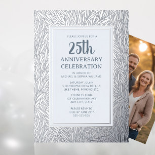 En Aluminium Invitation au 25e anniversaire de mariage élégant