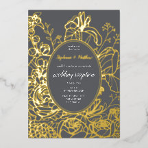 Invitation avec feuille d'aluminium florale