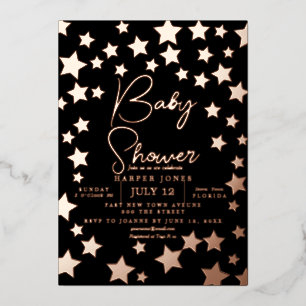 En Aluminium Invitation Baby Shower étoile noire et cuivre : dé