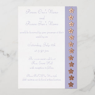 En Aluminium Invitation charmante Sakura sous feuille de lavand