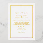 En Aluminium Invitation classique avec feuille d'or simple (Recto)