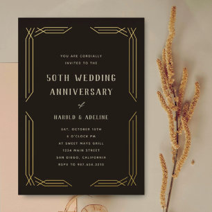 En Aluminium Invitation classique d'anniversaire de mariage ave