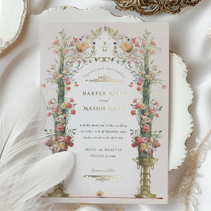 En Aluminium Invitation classique Enchanted Garden Wedding