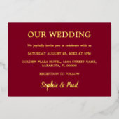 En Aluminium Invitation classique Mariage Gold Foil (Recto)