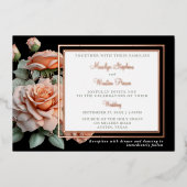 En Aluminium Invitation classique Mariage Peach Rose Foil (Recto)