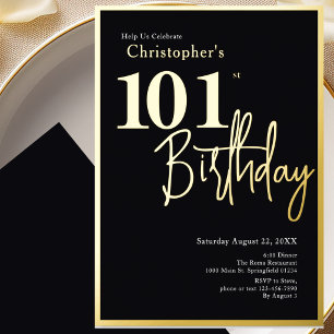 En Aluminium Invitation d'anniversaire 101 ans moderne à feuill