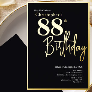 En Aluminium Invitation d'anniversaire 88 ans moderne élégant e