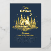 En Aluminium Invitation d'anniversaire de camping (Recto)