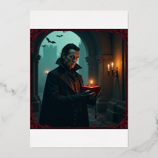 En Aluminium Invitation d'anniversaire de vampire gothique (Recto)