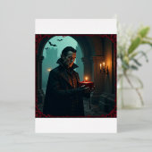 En Aluminium Invitation d'anniversaire de vampire gothique (Debout devant)