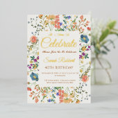 En Aluminium Invitation d'anniversaire Fleur sauvage (Debout devant)