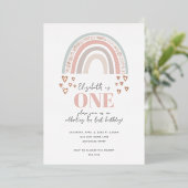 En Aluminium Invitation d'anniversaire Foil Boho Rainbow (Debout devant)
