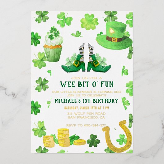 En Aluminium Invitation d'anniversaire pour la Saint-Patrick (Recto)