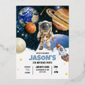 En Aluminium Invitation d'anniversaire pour l'espace extra-atmo (Recto)