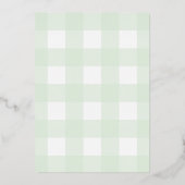 En Aluminium Invitation d'anniversaire premier vert gingham feu (Verso)