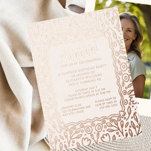 En Aluminium Invitation d'anniversaire surprise personnalisée a
