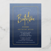 En Aluminium Invitation de baptême Bleu Bénédictions (Recto)