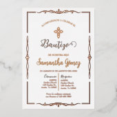 En Aluminium Invitation de baptême pour fille (Recto)