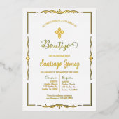 En Aluminium Invitation de baptême pour garçon (Recto)