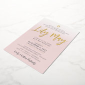 En Aluminium Invitation de Bat Mitzvah personnalisée rose pâle (Rotation)