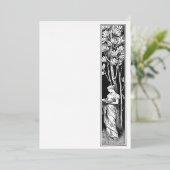 En Aluminium Invitation de bordure de feuille classique dame (Debout devant)
