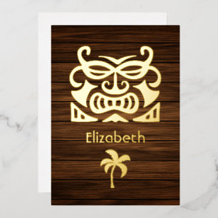 En Aluminium Invitation de carton de douche de mariage tropical