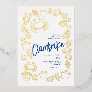 En Aluminium Invitation de Clambake de Foil de Côte