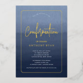 En Aluminium Invitation de confirmation Bleu Bénédictions (Recto)