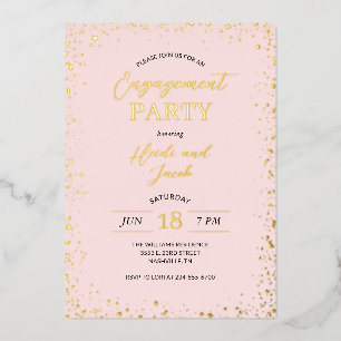 En Aluminium Invitation de fête de fiançailles moderne avec pai