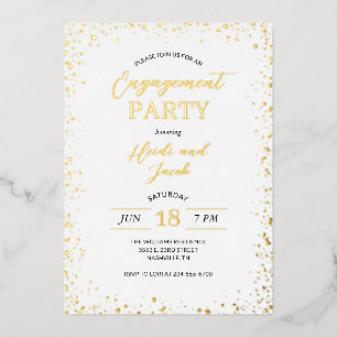 En Aluminium Invitation de fête de fiançailles Moderne Glitz
