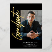 En Aluminium Invitation de fête de remise de diplômes avec écri (Recto)