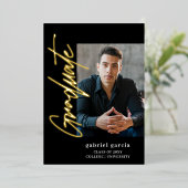 En Aluminium Invitation de fête de remise de diplômes avec écri (Debout devant)