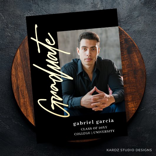 En Aluminium Invitation de fête de remise de diplômes avec écri