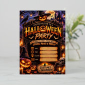 En Aluminium 🎃 Invitation de fête d'Halloween modifiable | Épo (Debout devant)