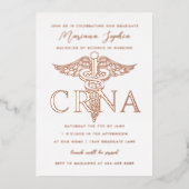 En Aluminium Invitation de fin d'études d'infirmière CRNA avec  (Recto)