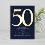 En Aluminium Invitation de Foil pour le 50e anniversaire de la  (Debout devant)
