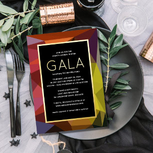 En Aluminium Invitation de gala moderne géométrique couleur