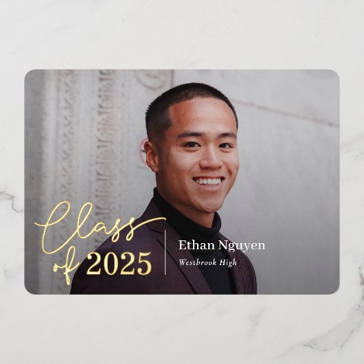 En Aluminium Invitation de graduation Foil I tout simplement co (Recto)