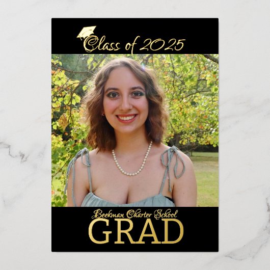 En Aluminium Invitation de graduation Foil personnalisable (Recto)