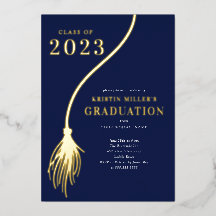 Invitation de graduation Golden Tassel moderne