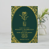 En Aluminium Invitation de luxe Emerald Green Mariage Foil (Debout devant)