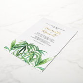 En Aluminium Invitation de mariage à l'aquarelle de feuilles tr (Rotation)