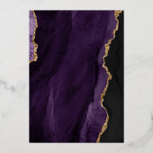 En Aluminium Invitation de Mariage à l'huile d'agate violet et  (Verso)