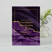 En Aluminium Invitation de Mariage à l'huile d'agate violet et (Debout devant)