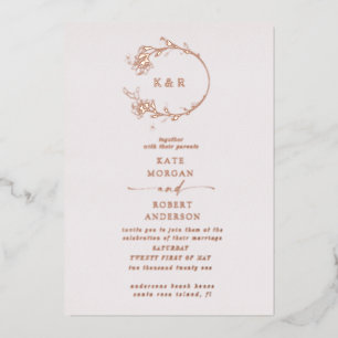 En Aluminium Invitation de mariage à motif floral moderne esqui