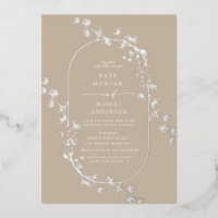 Invitation de mariage à motif floral moderne esqui