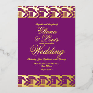 En Aluminium Invitation de mariage africaine avec feuille d'or