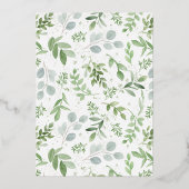 En Aluminium Invitation de mariage avec fleurs blanches et verd (Verso)